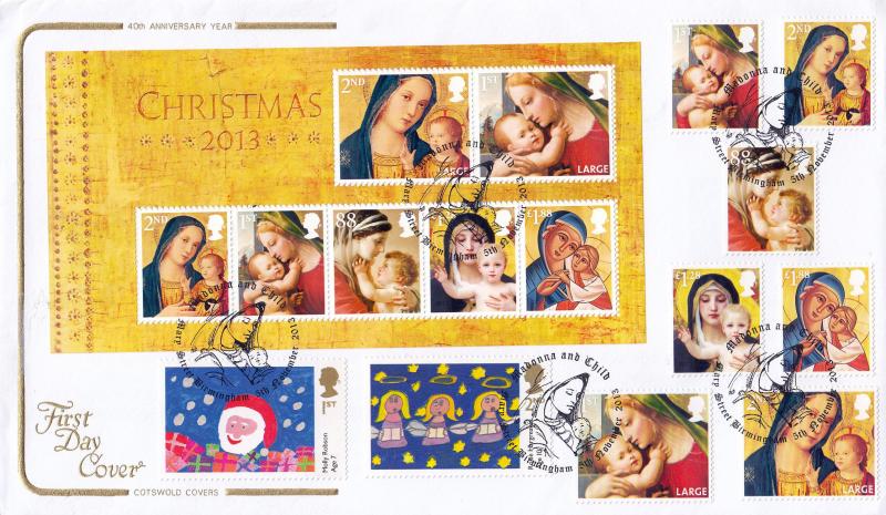 2013 (11) Christmas (Stamps + M/S + Children's Pair) - Cotswold - Mary Street H/S