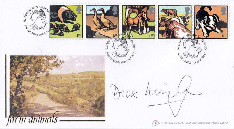 2005 (01) Farm Animals - Internet Stamps 'Sowerby Bridge' Official - Signed by Dick King-Smith