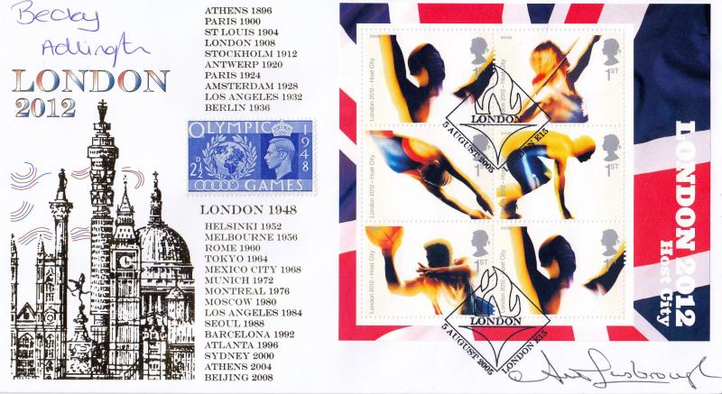 2005 (08) London Host City M/S - Internet Official - Signed Rebecca Adlington & Anita Lonsbrough