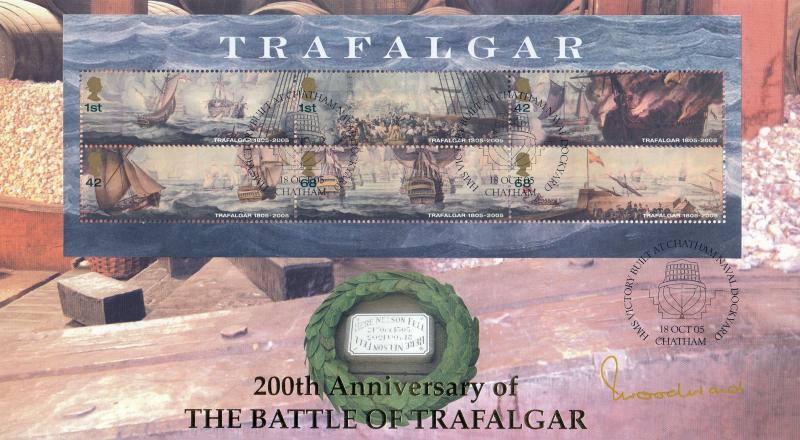 2005 (10) Battle of Trafalgar (M/S) - Internet 'HMS Victory, Chatham' Official - Signed by the late Admiral Sir John Woodward