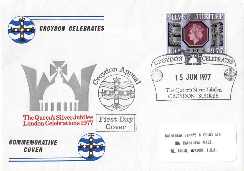 1977 (06) Jubilee 9p - Borough of Croydon Official (With cachet)