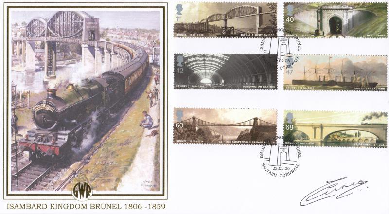 2006 (02) Brunel (Stamps) - Internet 'Royal Albert Bridge' Official - Signed by Carole Cuneo