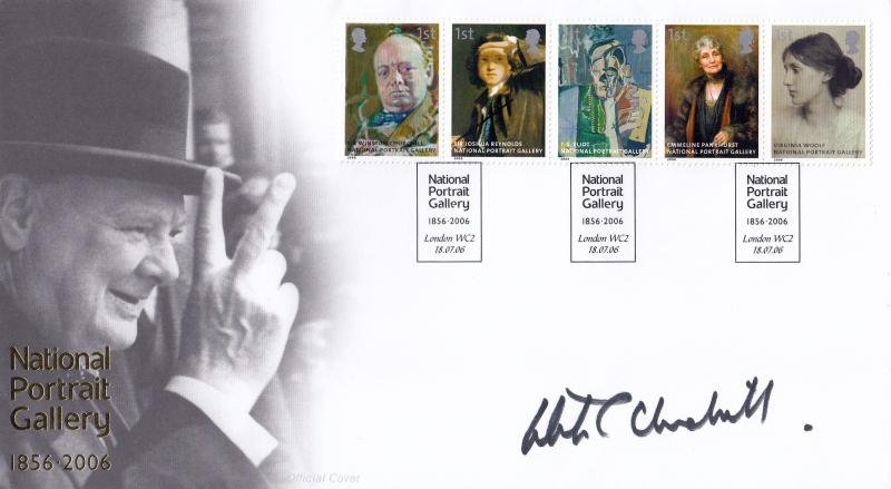 2006 (07) National Portrait Gallery - Internet Stamps 'Winston Churchill' Official - Signed by Winston Churchill MP