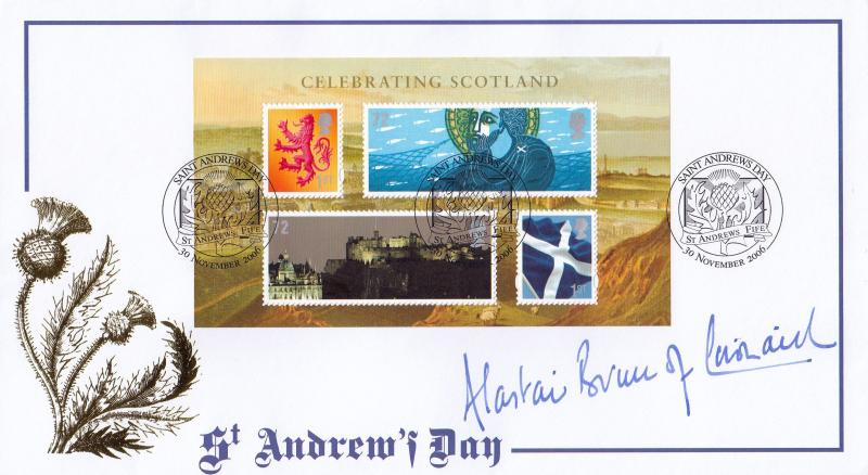 2006 (11) Scotland M/S - Internet 'St Andrews Day' Official - Signed Alastair Bruce of Crionaich