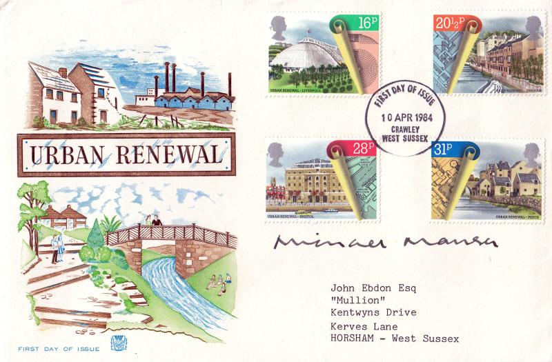 1984 (04) Urban Renewal - Stuart - Crawley FDI - Signed by Michael Manser (WITH letter from him as well)!