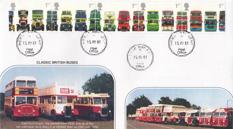 2001 (05) Buses (Stamps) - Ray Best 'Special' - Herne Bay CDS