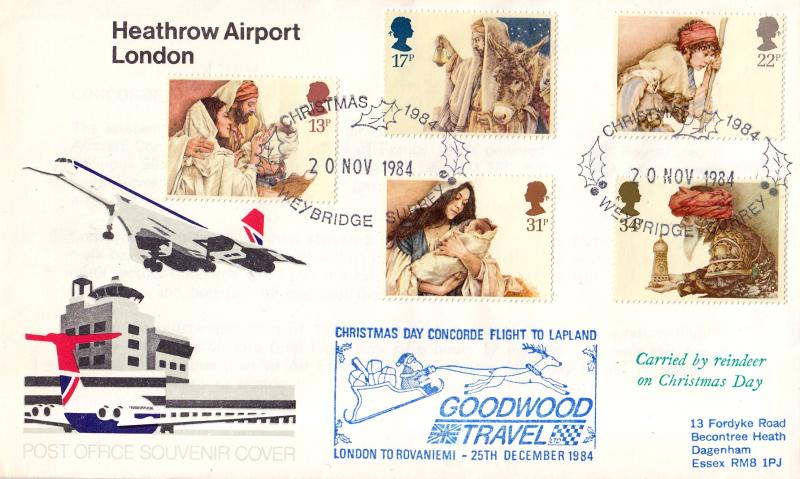 1984 (11) Christmas - Heathrow Airport 'Goodwood Travel Special' - Weybridge H/S - Flown on Xmas Day Concorde Flight to Lapland