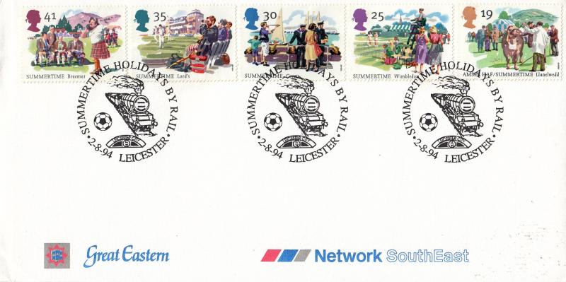 1994 (08) Summertime - Network South East & Great Eastern Cover - Holidays by Rail, Leicester H/S