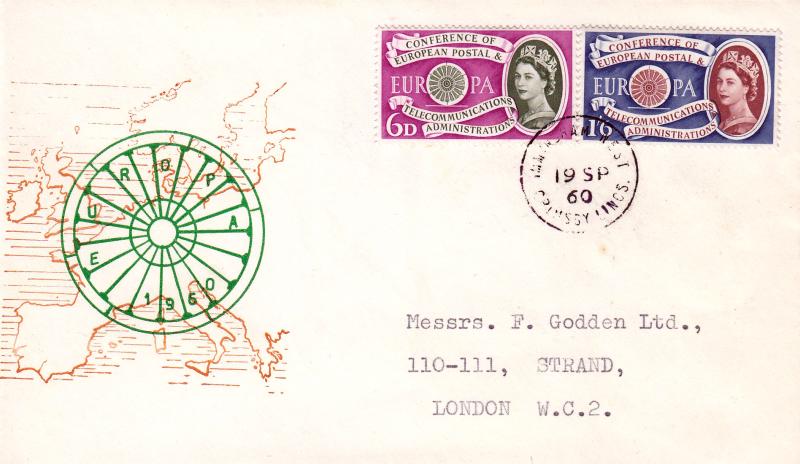 1960 (09) Europa - 'Green Wheel & Map' Cover - Imingham, Grimsby CDS
