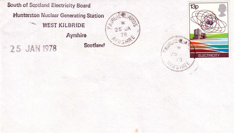 1978 (01) Energy - South of Scotland Electricty Board Cover - 13p - Fairlie, Largs CDS