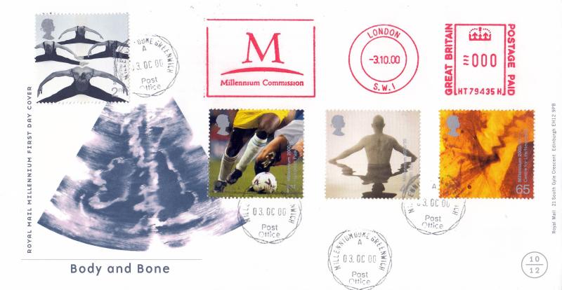 2000 (10) Body & Bone - RM - Millennium Dome CDS + Millennium Commission Meter Mark
