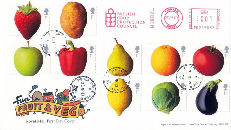 2003 (03) Fun Fruit & Veg - RM - Pear Tree CDS + British Crop Protection Council Meter Mark