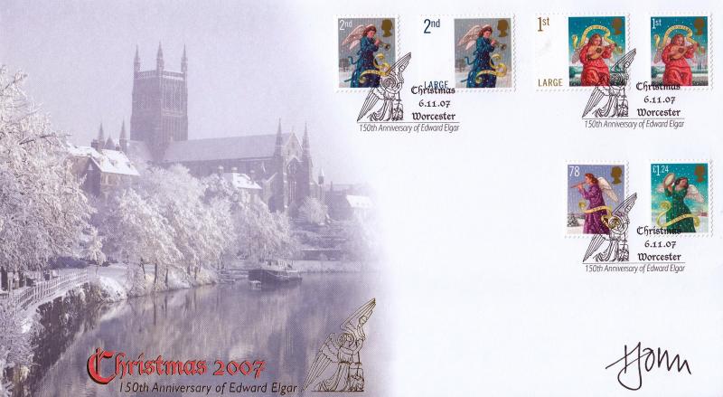 2007 (11) Christmas (Stamps) - Internet 'Worcester' Official - Signed by The Rt. Revd. John Inge