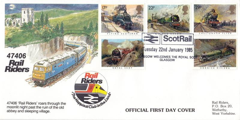 1985 (01) Famous Trains - DGT 'Rail Riders' Official - Flying Scotsman, ScotRail, Edinburgh H/S