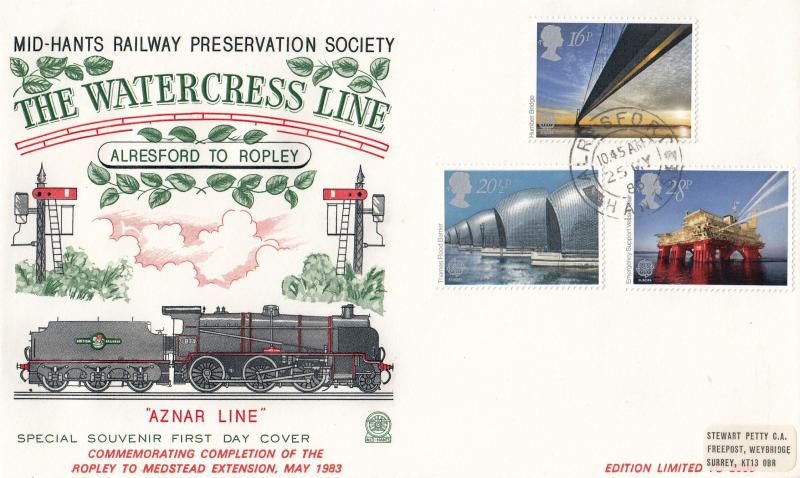 1983 (05) Engineering - Mid-Hants Railway Preservation Society Cover (The Watercress Line) - Alresford CDS