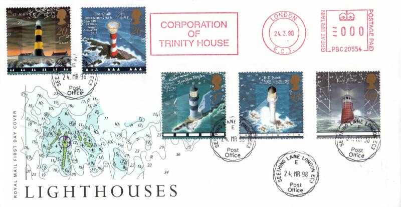 1998 (03) Lighthouses - RM - Seething Lane CDS + Corporation of Trinity House Meter Mark