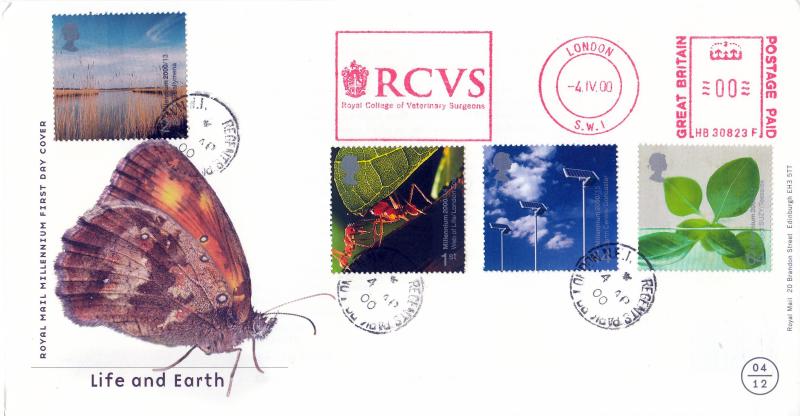 2000 (04) Life & Earth - RM - Regents Park Rd CDS + RCVS Royal College of Veterinary Surgeons Meter Mark