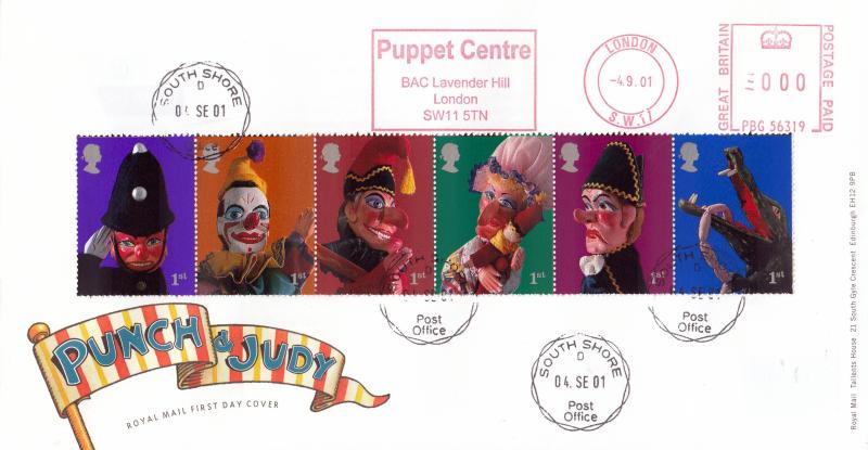 2001 (09) Puppets (Stamps) - RM - South Shore CDS + Puppet Centre Meter Mark