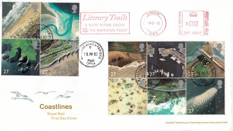 2002 (03) Coastlines - RM - Waterbeach CDS + The National Trust Literary Trails Meter Mark