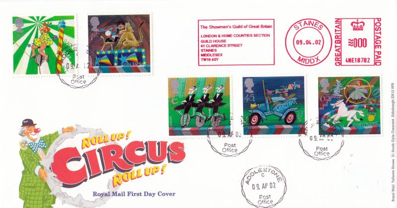2002 (04) Circus - RM - Addlestone CDS + The Showmen's Guild of Great Britain Meter Mark