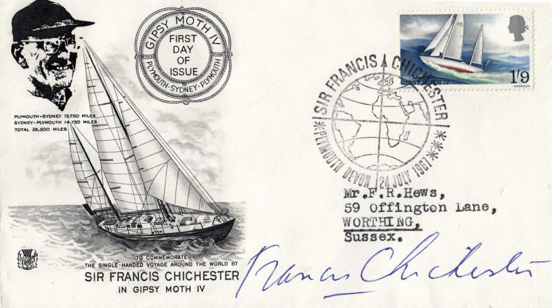 1967 (07) Chichester - Stuart - Plymouth H/S - Signed by Sir Francis Chichester