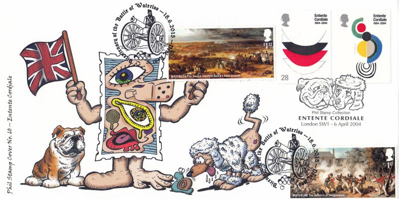 2004 (04) Entente Cordiale - Phil Stamp (Colour) Official - Doubled 2015 Battle of Waterloo