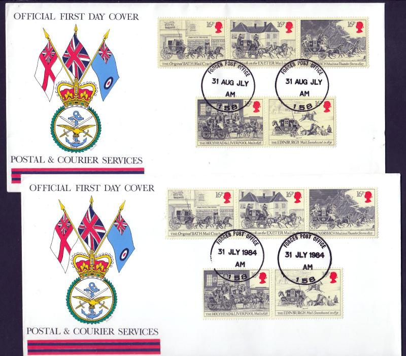 1984 (07) Royal Mail - Postal & Courier Covers - PAIR - One with the DATE ERROR