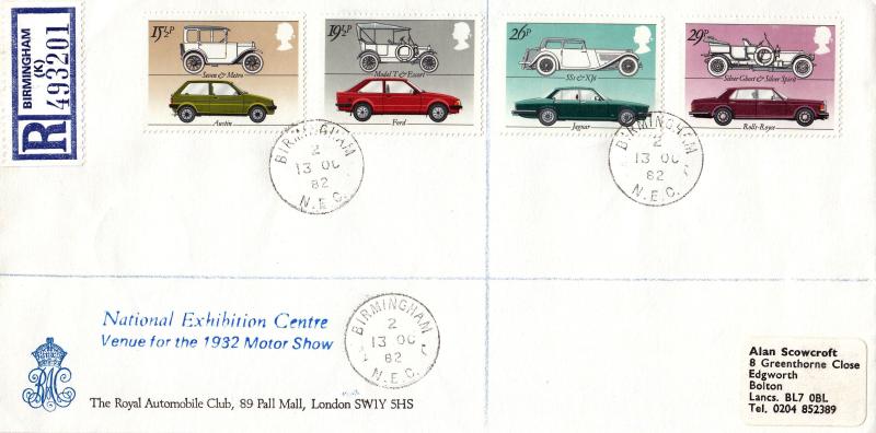 1982 (10) British Motor Cars - Royal Automobile Club Cover - Birmingham NEC CDS