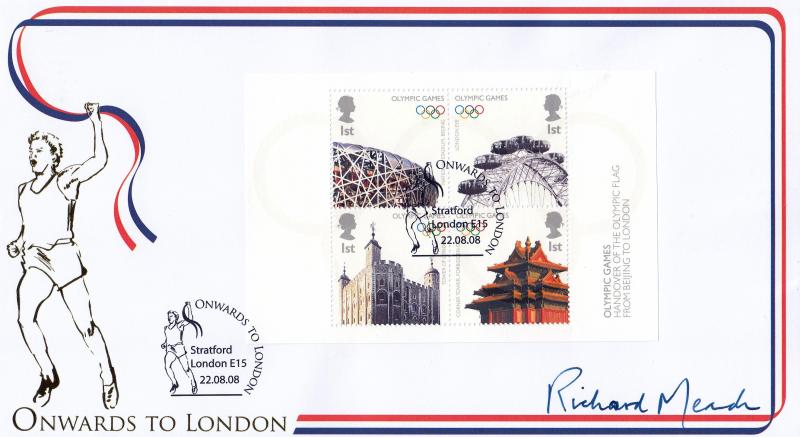 2008 (08) Olympic Handover M/S - Internet Official - Signed by Richard Meade