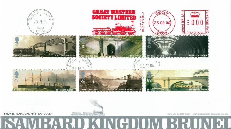 2006 (02) Brunel (Stamps) - RM - Didcot CDS + Great WesternSociety Limited Meter Mark