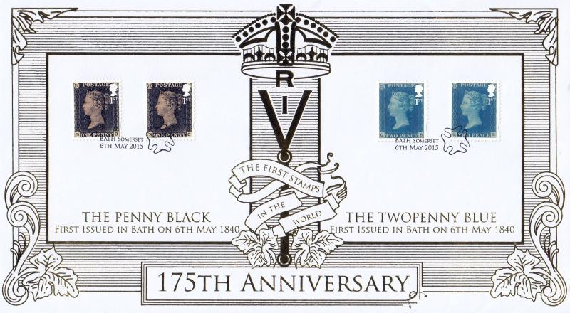 2015 (05) Penny Black M/S - Internet 'Bath Maltese Cross' Official