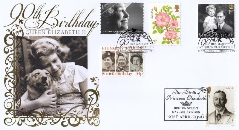 2016 (04) The Queen's 90th Birthday (Stamps) - Internet 'Windsor' Official (s) (B&W Image)