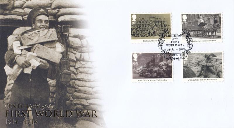 2016 (06) World War I (M/S) - Internet London EC1 (Wreath)' Official