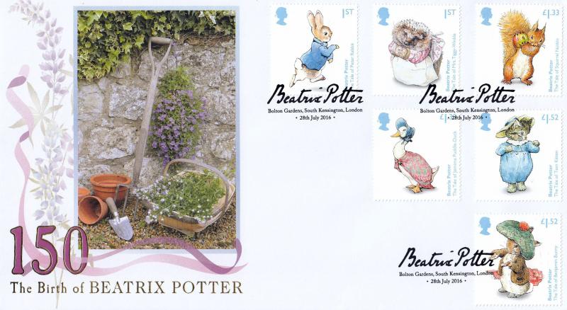 2016 (07) Beatrix Potter (Stamps) - Internet 'Bolton Gardens, South Kensington' Special