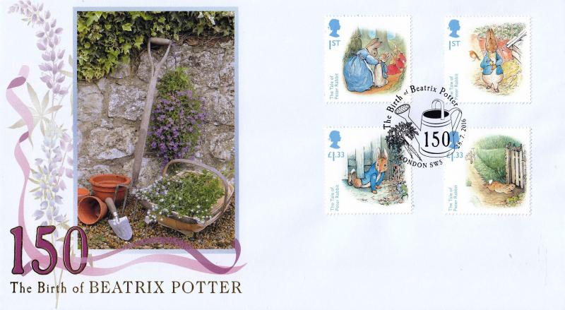 2016 (07) Beatrix Potter (M/S) - Internet 'London SW5 (Watering Can) Official