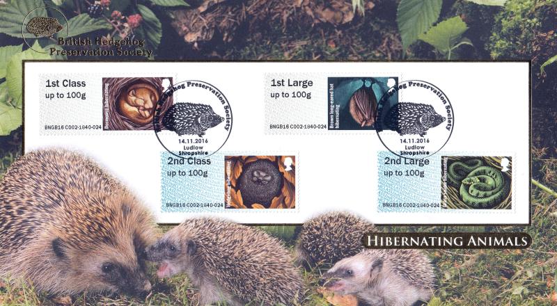 2016 (11) Hibernating Animals Post & Go - Internet 'Hedgehog Preservation Society, Ludlow' Official