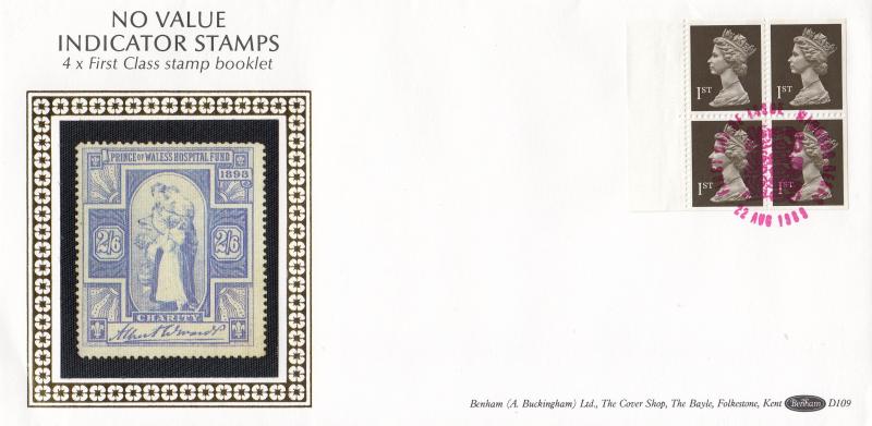 1989 (08) 4 x 1st Class Booklet - Benham D109 - Windsor (3 Lions) H/S