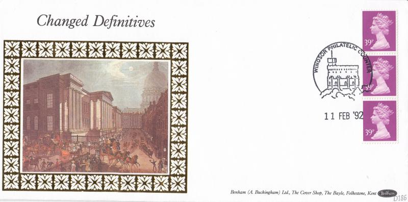 1992 (02) 39p Changed Definitive - Benham D186 - Windsor Counter H/S