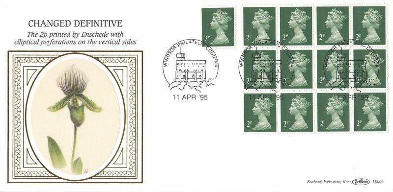 1995 (04) 2p Changed Defintive - Benham D236 - Windsor Counter H/S