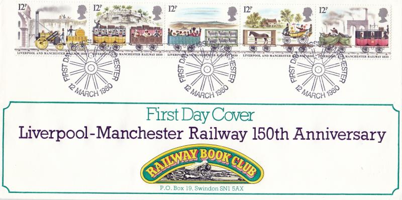 1980 (03) Liverpool & Manchester Railway - Railway Book Club Cover - Manchester Bureau H/S (White Envelope)