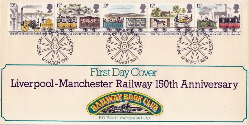 1980 (03) Liverpool & Manchester Railway - Railway Book Club Cover - Manchester Bureau H/S (Brown Envelope)