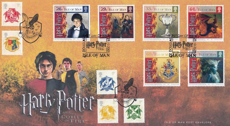2007 (07) Harry Potter (M/S) - Isle of Man Cover - Isle of Man Set - Doubled with the UK M/S Stamps - Alnwick H/S