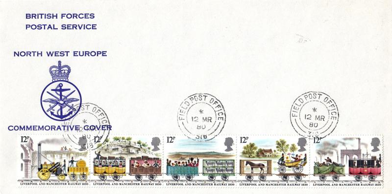 1980 (03) Liverpool & Manchester Railway - British Forces Postal Services 'North West Europe' Cover - Field Post Office 318 CDS