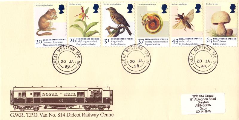 1998 (01) Endangered Species - GWR TPO 814 Group Cover - Great Western TPO UP CDS