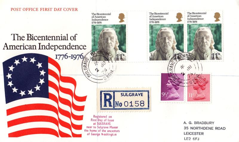 1976 (06) USA Bicentenary - PO - Sulgrave CDS (Red Cachet)