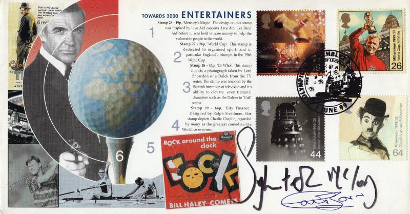 1999 (06) Entertainers - Steven Scott Official - Double Signed by Sylvester McCoy & Colin Baker