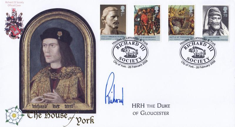 2008 (02) House of Lancaster & York (M/S) - Internet Official - Signed by HRH The Duke of Gloucester
