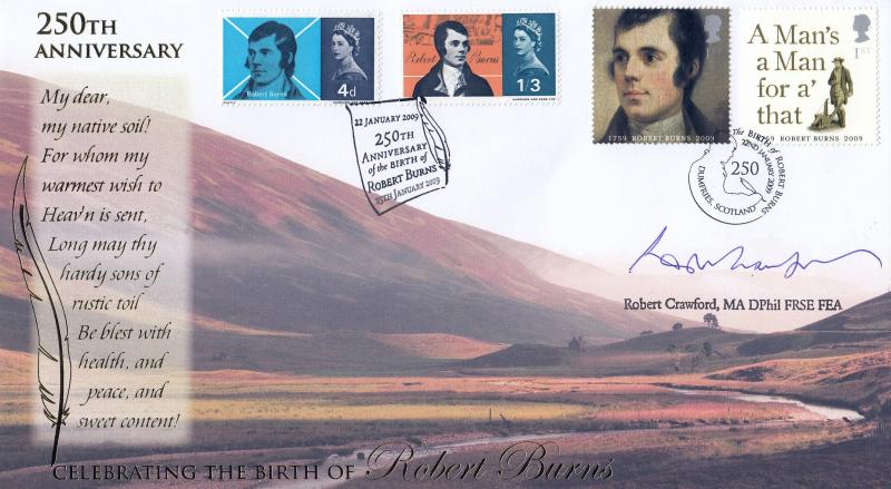 2009 (01) Robert Burns M/S - Internet Official - Signed by Robert Crawford