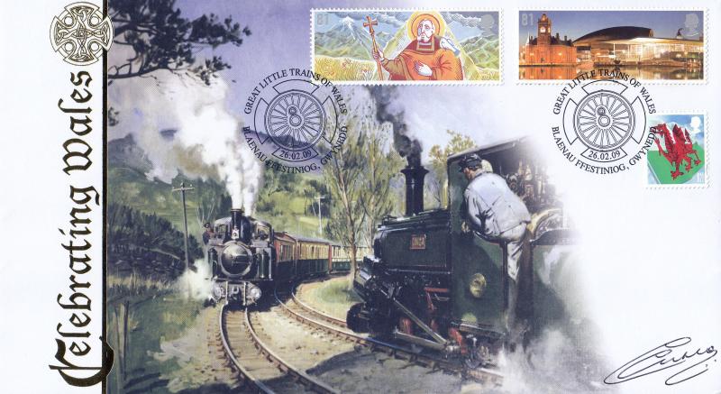 2009 (02) Celebrating Wales M/S - Internet 'Little Trains of Wales' Official - Signed by Carole Cuneo