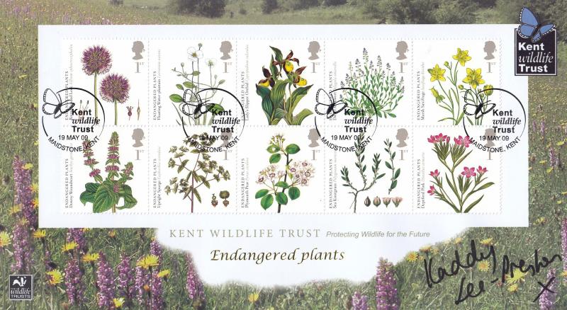 2009 (05) Plants & Kew Gardens (Stamps) - Internet 'Kent Wildlife Trust' Official - Signed by Kaddy Lee-Preston